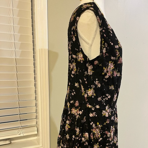 [XL]Anna Bella Vintage Floral Lace Lined Asymmetrical Midi Sleeveless dress - Picture 2 of 12